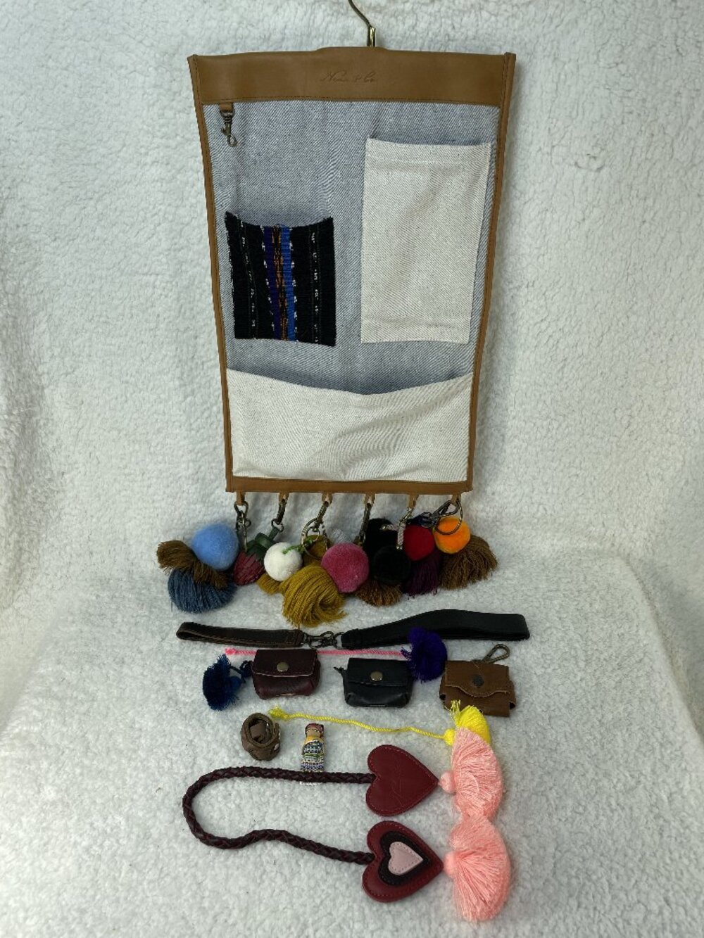 Nena & Co Accessory Closet Hanger Pom Tassel Purse Accessories MOST NEW